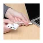 Tripp Lite U444-06N-HU-C USB-C zu HDMI Adapter mit USB 3.x (5 Gbps) Nabenanschluss und PD-Aufladung, HDCP, Weiß