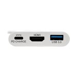Tripp Lite U444-06N-HU-C USB-C zu HDMI Adapter mit USB 3.x (5 Gbps) Nabenanschluss und PD-Aufladung, HDCP, Weiß