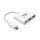 Tripp Lite U444-06N-HU-C USB-C zu HDMI Adapter mit USB 3.x (5 Gbps) Nabenanschluss und PD-Aufladung, HDCP, Weiß