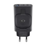 RealPower 450476 Ladegerät für Mobilgeräte Powerbank, Smartwatch, Tablets Schwarz AC Kabelloses Aufladen Schnellladung Drinnen