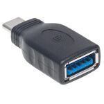 Manhattan USB 3.1 Gen1 Typ C auf Typ A-Adapter, Typ C-Stecker auf Typ A-Buchse, USB 3.1 Gen1, schwarz
