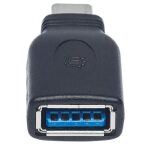 Manhattan USB 3.1 Gen1 Typ C auf Typ A-Adapter, Typ C-Stecker auf Typ A-Buchse, USB 3.1 Gen1, schwarz