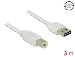 DELOCK Easy-USB-Kabel 2.0 A -> B 3.0m weiß