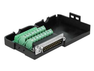 DELOCK D-Sub25 Stecker zu Terminalblock Adapter mit Gehäuse