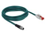 DELOCK Netzwerkkabel M12 8 Pin X-kodiert zu RJ45 St. PVC 3 m