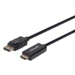 Manhattan 1080p DisplayPort auf HDMI-Kabel, DisplayPort-Stecker auf HDMI-Stecker, 1 m, schwarz