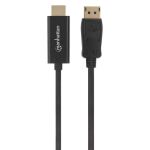 Manhattan 1080p DisplayPort auf HDMI-Kabel, DisplayPort-Stecker auf HDMI-Stecker, 1 m, schwarz