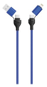 2GO 797368 USB Kabel 1,2 m USB A/USB C USB C/Lightning Schwarz, Blau