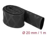 DELOCK Schrumpfschlauch X-Muster rutschfest 1mx15mm schwarz