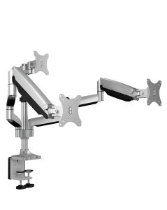 ICY BOX IB-MS505-TI, Monitorständer mit Tischhalterung für drei Monitore bis zu 32’’ (81 cm) und USB/Audio Unterstützung