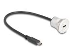 DELOCK USB10 GbpsType-C Einbaubuchse mit Kabelp. St. Alu.30m