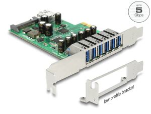 DELOCK PCI Expr Card 6x USB3.0 ext + 1x USB3.0 int +LowPro