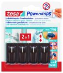 tesa Powerstrips Vario-Gardinenhaken braun