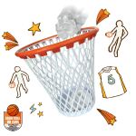 Mad Monkey 4260513722714 Abfallbehälter Rund Orange, Weiß