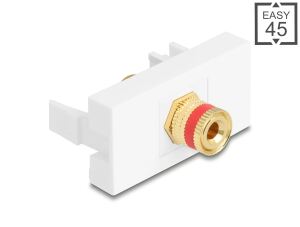 DELOCK Easy 45 Modul Polklemme zu Gewindebuchse rot / weiß