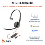 HP Poly Blackwire 3210 Monaurales USB-C-Headset + USB-C/A-Adapter