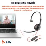 HP Poly Blackwire 3210 Monaurales USB-C-Headset + USB-C/A-Adapter