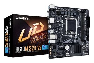GIGABYTE H610M S2H V2 Motherboard - Unterstützt Intel Core 14. Generation CPUs, 4+1+1 Hybrid Phasen Digital VRM, bis zu 5600MHz DDR5, 1xPCIe 3.0 M.2, GbE LAN, USB 3.2 Gen 1