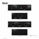 CLUB3D HDMI™ 3 auf 1 Umschalter 8K60Hz/4K120Hz Umschalter