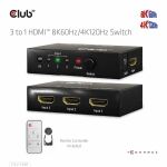 CLUB3D HDMI™ 3 auf 1 Umschalter 8K60Hz/4K120Hz Umschalter