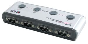 Lindy 42858 Serieller Konverter/Repeater/Isolator USB 1.1 RS-232 Schwarz, Silber