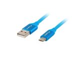 Lanberg CA-USBM-20CU-0010-BL USB Kabel USB 2.0 1 m Micro-USB A USB A 0,48 Gbit/s Blau