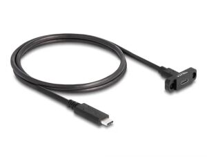 DeLOCK SuperSpeed USB 10 Gbps (USB 3.2 Gen 2) Kabel USB Type-C Stecker zu Buchse 1 m zum Einbau schwarz