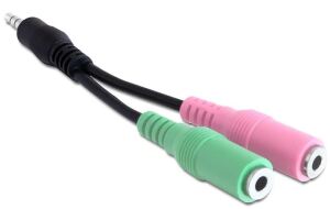 DeLOCK 3.5mm/2 x 3.5mm Audio-Kabel 0,12 m Mehrfarbig