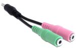 DeLOCK 3.5mm/2 x 3.5mm Audio-Kabel 0,12 m Mehrfarbig