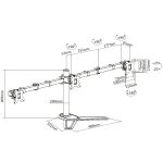 Equip 650125 17"-27" Dreifach-Gelenk-Monitor/LCD-Tischfußhalterung
