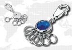 TROIKA AROUND THE WORLD Schlüsselring Blau, Silber