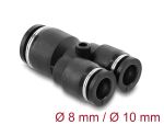 DELOCK Pneumatik Steckverbinder 2x8mm > 1x10mm Y-Form