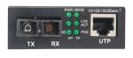 Intellinet Gigabit PoE+ Medienkonverter, 1000Base-T RJ45-Port auf 1000Base-LX (SC) Singlemode, 20 km, PoE+ Injektor