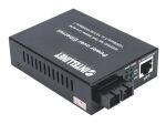 Intellinet Gigabit PoE+ Medienkonverter, 1000Base-T RJ45-Port auf 1000Base-LX (SC) Singlemode, 20 km, PoE+ Injektor