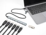 DeLOCK 4 Port Slim USB Hub mit USB Type-C™ oder USB Typ-A zu 3 x USB 5 Gbps USB Type-C™ + 1 x USB 5 Gbps Typ-A