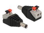 DELOCK Adapter DC 5,5 x 2,1 mm Stecker Drucktasten 2 Pin
