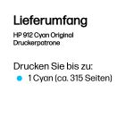 HP 912 Cyan Original Druckerpatrone