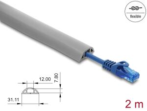 DELOCK Kabelkanal PVC flexibel 30 x 10 mm - Länge 2m grau