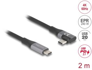 DELOCK USB 20 Gbps gewinkelt links/rechts PD 3.1 Extended