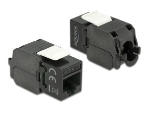 DELOCK Keystone RJ45 Cat6a Buchse 8P/8C schwarz ungeschirmt