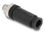 DeLOCK M12 Steckverbinder A-kodiert 3 Pin Stecker zur Montage mit Schraubanschluss