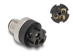 DeLOCK M12 Steckverbinder A-kodiert 3 Pin Stecker zur Montage mit Schraubanschluss