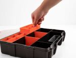 DeLOCK Sortimentsbox mit 21 Fächern 290 x 220 x 60 mm orange / schwarz