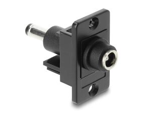 DELOCK Panel Mount DC 5,5x2,5mm Bu. zu DC 5,5x2,5mm stecker