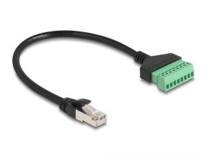 DeLOCK RJ45 Kabel Cat.6 Stecker zu Terminalblock Adapter 30 cm 2-teilig