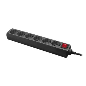LogiLink LPS202B Verlängerungskabel 1,4 m 6 AC-Ausgänge Schwarz