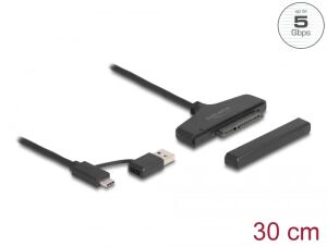 DELOCK USB zu SATA 6 Gb/s Konverter mit USB Type-C oder USB
