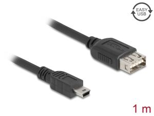 DeLOCK 81524 USB Kabel USB 2.0 1 m Mini-USB B USB A 0,48 Gbit/s Schwarz