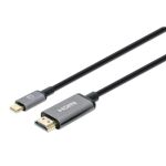 Manhattan 153607 Videokabel-Adapter 2 m HDMI Typ A (Standard) USB Typ-C Schwarz, Silber