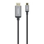 Manhattan 153607 Videokabel-Adapter 2 m HDMI Typ A (Standard) USB Typ-C Schwarz, Silber